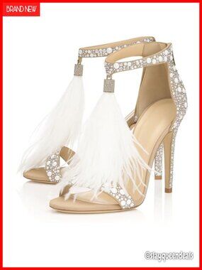 Rhinestone High Heels Wedding Shoes for Bride Pointed Open Toe Stiletto Sandals